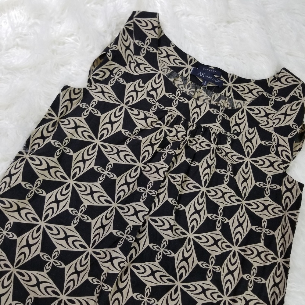 AK Ann Klein Sheath Dress Black and Tan